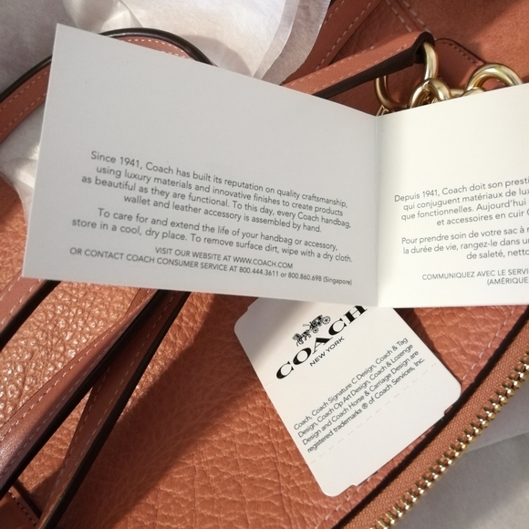 SOLD COACH Small Kelsey Chain Satchel F31410 Melon - Picture 13 of 14